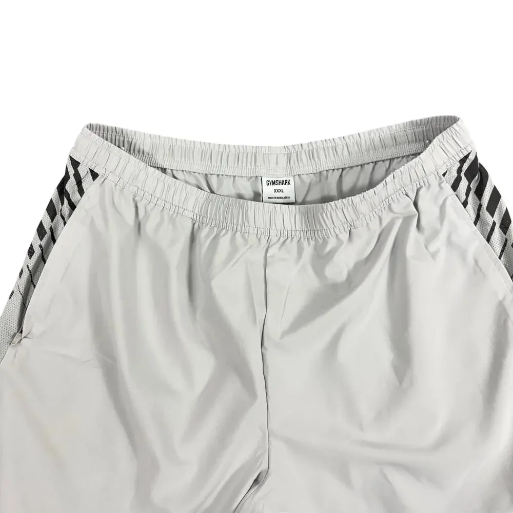 Gymshark Men's Grey Athletic Workout Running Shorts Size XXXL 3XL Mesh Panels